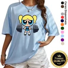 Camiseta Feminina Básica Treino Camisa de Algodão Moda Blogueira Lindinha Treinando Blusão Academia Feminina Camisetão