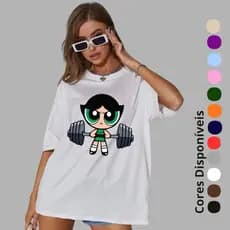 Camisa Feminina Camiseta Academia Barra Fitness Super Poderosa Lançamento Docinho Camisão Feminino Blusão Academia!