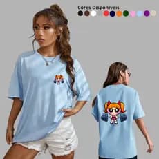 Camiseta Feminina Básica Treino Camisa de Algodão Moda Blogueira Florzinha Treinando Blusão Academia Feminina Camisetão
