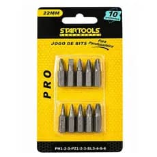 Jogo De Bits Para Parafusadeira Phillips Fenda 22Mm 10 Peças
