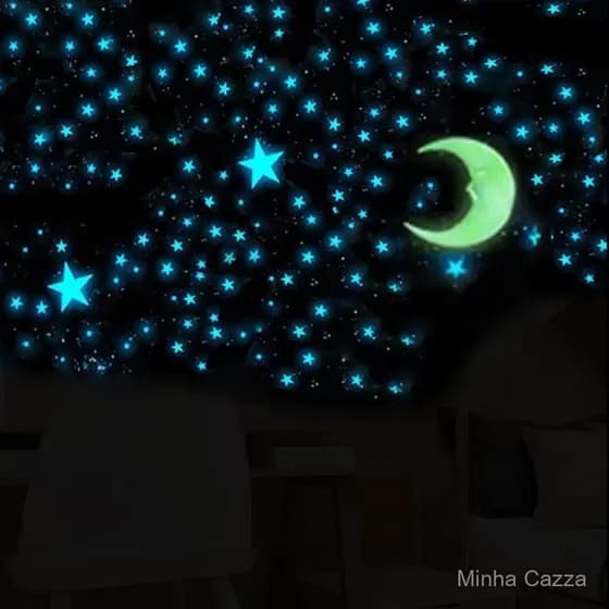 7 Pcs Estrelas Brilhantes Lua Lua Adesivos De Parede,Efeito Luminoso Suave E Uniforme