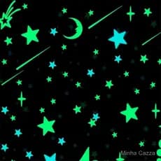 100 /7 Pcs Estrelas Brilhantes Lua Lua Adesivos De Parede.