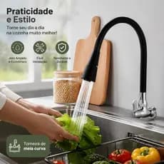1/2/3 Pcs Torneira Parede Cozinha Gourmet Preta Flexivel 2 Jatos 1/4 de Volta Para Mesa Pia Bancada e Mármore
