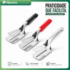 Pegador Espátula Inox SUS304 Food Grade para Churrasco Carne Peixe Cozinha Resistente Profissional