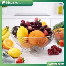 Cesto Cesto Escorredor Aço Inoxidável SUS304, Suporte de Frutas Estético Para Mesa de Cozinha