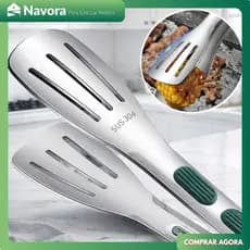 Pegador de Alimentos Aço Inox SUS304 Food Grade Churrasco Cozinha Carne Frutas Resistente