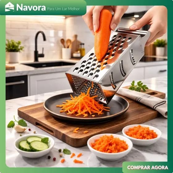 Ralador de Queijo Aço Inox Multiuso para Chocolate Legumes Batata Cenoura Cozinha