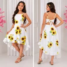 Vestido Infantil Juvenil Mullet sereia Tendencia ( 4 ao 14 )