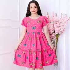 Vestido Juvenil Menina Estampado (4 ao14) Estilo e Conforto Detalhe Babado