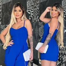 Macaquinho Feminino Alças Regulável com látex na costa e bojo