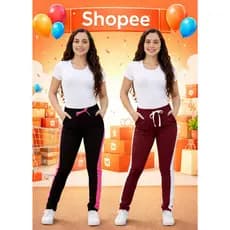 Calça feminina infantil com listras na lateral