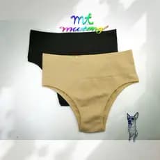 kit 2/3/4 Calcinha feminina 7cm de poliéster com controle de barriga e cintura alta---1017