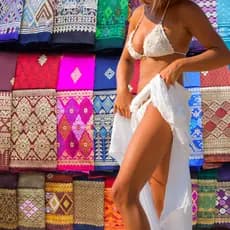 CANGA DE PRAIA/Poliéster Saida de Praia Multicoloridas Com Variações De Estampas Escolher