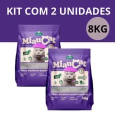 Areia para Gato Miau Cat 4kg – Granulado Fino Premium – 100% Natural – Alta Absorção e Controle de Odores
