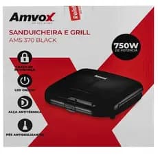 Sanduicheira e Grill Amvox AMS 370 750W Antiaderente 2 em 1