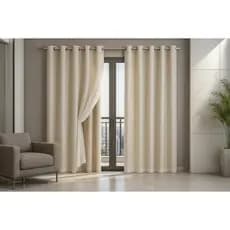 Cortina Blackout PVC com Voil Decorativo 2,80m x 2,30m |  Luminosidade Controlada e Sofisticação