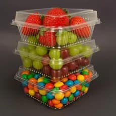 Embalagem Doces e Salgados Quadrada Cristal P650 Brigadeiro Bolo Festa Ifood Delivery Lembrancinha 300Un