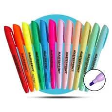 Kit 12 Marca Texto (6 Neon + 6 pastel) Caneta Marca Textos Masterprint