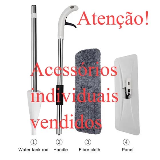 Mop rod anexo- Mop giratório|Spray Mop |Falt Mop|mop não incluído
