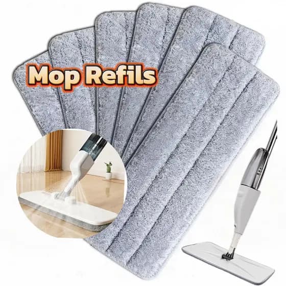 Kit 3/4/5 Refil Mop Spray Premium Esfregão Rodo Limpa Fácil Borrifador | Refil de Microfibra