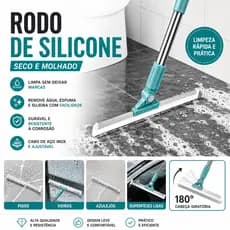 Rodo de Silicone para Remover Água Cabelos e Pelos de Pet Limpeza Seca e Molhada