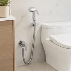 Ducha Higiênica Para Banheiro Completa Gatilho Inox Cromada Chuveirinho