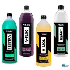 Kit Limpeza Automotiva Sintra V-Floc + V-Mol + Delet 1,5L Cada Vonixx Detalhamento Carro