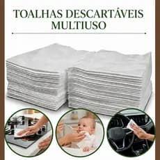 Toalha Lenço Descartável Multiuso 20x30 de Viscose Alta Absorção e Não Solta Fiapos Limpeza Cuidado e Higiene