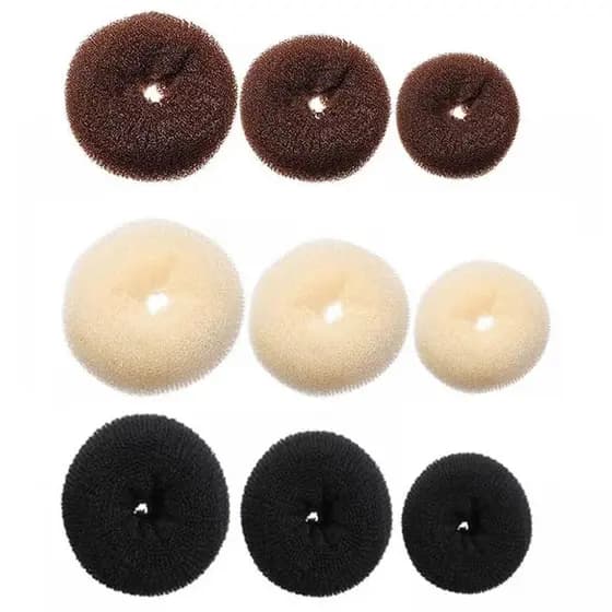1/3/6/12 unidades Esponja Rosquinha para Coque – Acessório Donut Hair Prático e Estiloso para Penteados Pronta Entrega