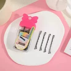 Kit Conjunto Grampo de Cabelo Preto Invisível / Presilha Ondulada Feminina para Bob，Temperamento elegante Pronta Entrega