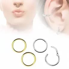 Piercing Argola Lisa Articulada Aço Fecho Click Resistente Articulado e Segmentada
