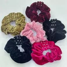 Kit  3/6/12 Xuxinhas Rabicó Veludo com strass de Cabelo Cores Sortidas/moda /penteado /luxo /pulseira pronta entrega