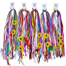 Kit 2/4/6 Xuxinhas Festa Junina Girassol Com Fitas Coloridas Longas Infantil