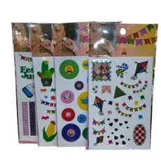 KIT 3/6/12 Unidade Cartelas Adesivo de Rosto Maquiagem Festa Junina Julina bandeirinhas fogueira balão BD-01