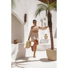 Conjunto de verão, Cojunto 3 peças, conjunto de praia, conjunto tricot