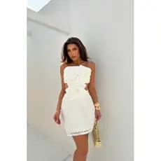 Vestido Femenino, vestido de verão, vestido de crochê, vestido de flor