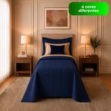 Kit Colcha Cobre Leito Solteiro Liso 02 Peças Com Fronha Dupla Face Matelado Microfibra Toque Macio