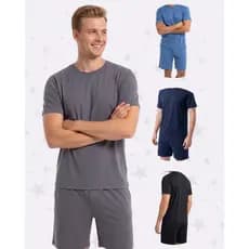 Kit Combo c/ 1 ou 2 Pijamas Masculino Curto Blusa e Short Promoção Homem Pronta Entrega Envio Rapido