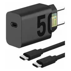Carregador Turbo Power 50w Usb-c Compatível Com Android Ios