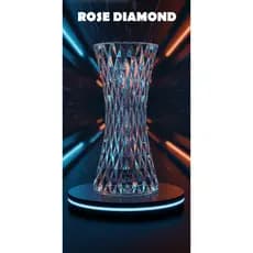 Luminária Acrílica Transparente Estilo Diamante | Design Moderno, LED, Decorativa e de Mesa