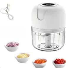 Mini Processador Elétrico USB 250ml Recarregável | Moedor de Alho, Carne, Frutas, Temperos Portátil