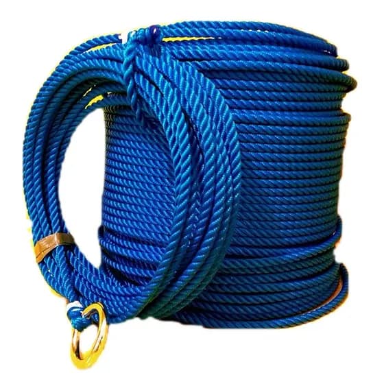 Laço Corda Americano Torcido Azul 10mt Para Sela Rédea Boi Cavalo
