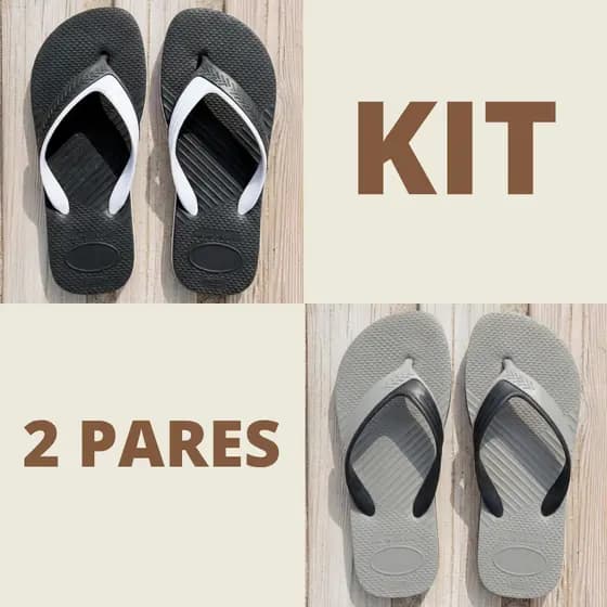 Kit 2 Pares de Chinelo Masculino Confortável Leve Macio Duradouro Casual Dia a Dia