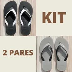 Kit 2 Pares de Chinelo Masculino Confortável Leve Macio Duradouro Casual Dia a Dia
