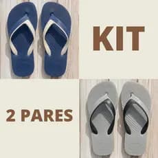Kit 2 Pares Chinelo Maculino Sandália Masculina Confortável Dia a Dia Casual Leve Macio