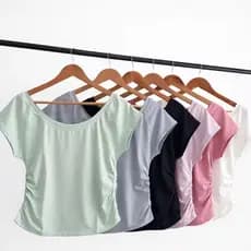 Blusa Feminina Fitness com Franzido  Manga Curta | Modela o Corpo & Super Confortável
