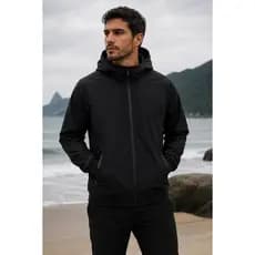 Jaqueta Masculina Corta Vento Impermeável com Capuz | Resistente à Água, Proteção UV e Estilo Esportivo Casual