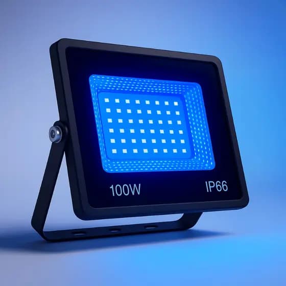 Refletor LED 100W Bivolt IP66 Cores Azul Verde Branco Quente/Frio Luz Negra