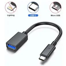 Cabo Adaptador OTG USB para Tipo C Mouse Teclado Pendrive USB-C USB-A Fêmea USB X Macho Tipo C