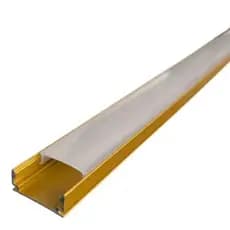 Perfil de Alumínio 1m Sobrepor 1707 Gold Dourado para Fita LED